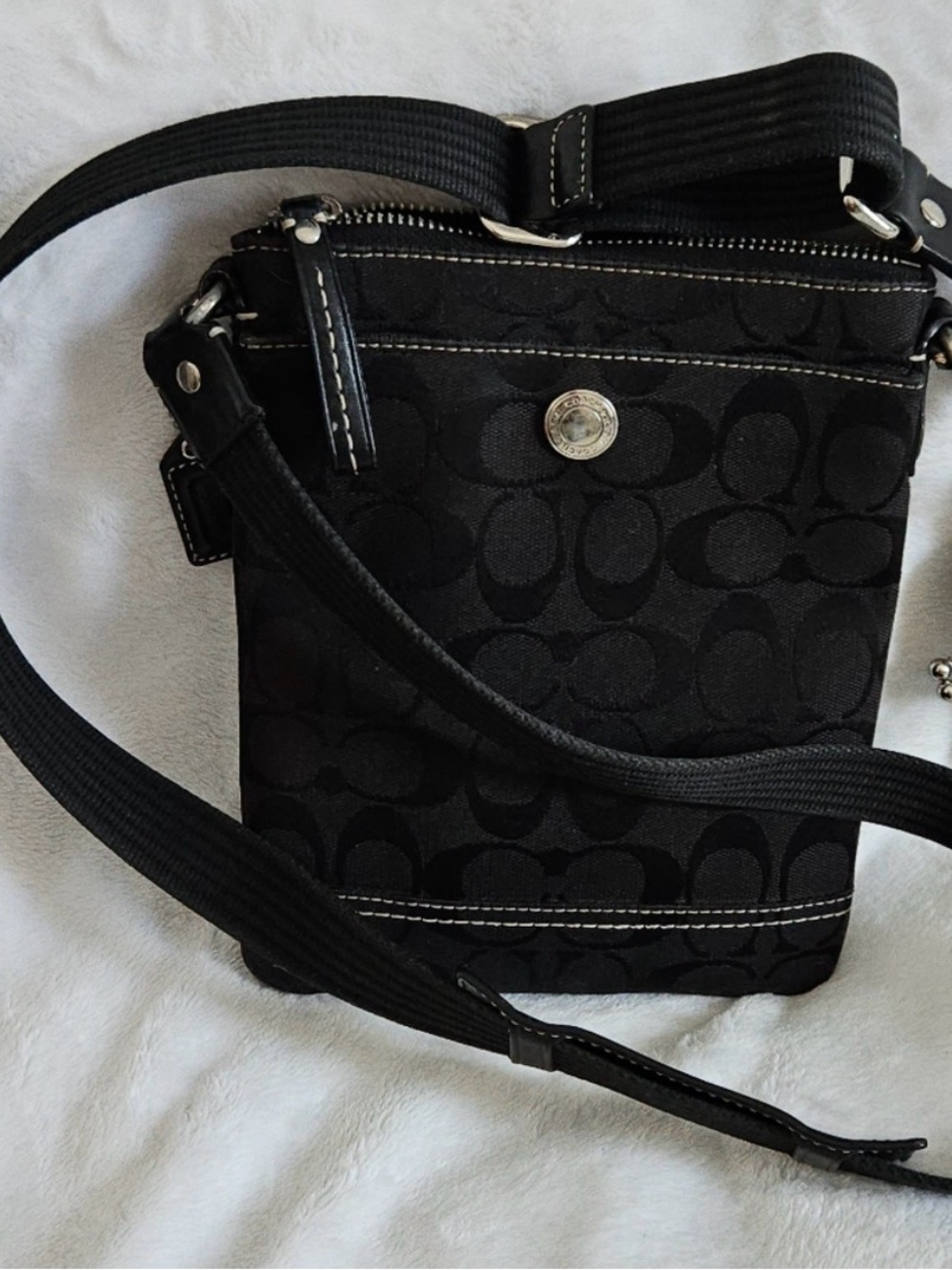Vintage 2000s Coach Black Signature Crossbody Bag